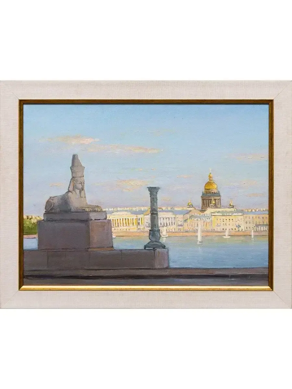 Картина  маслом "Вид от Академии художеств" Воробьев