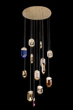 Подвесная люстра LED 74W 3000К/4000К/5500К LE7771/13 Gold золото Natali Leon