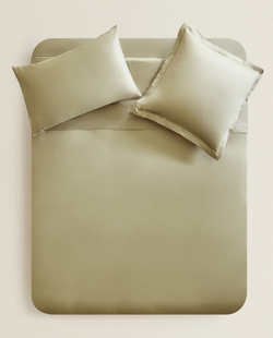 ZARA HOME (300 НИТЕЙ) ПОДОДЕЯЛЬНИК ИЗ ХЛОПКА, ЗЕЛЕНЫЙ