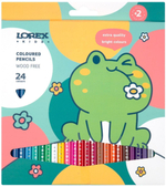 Карандаши 24цв. "Kids" трехгран. корп. пласт. 2 ч/г карандаша (LOREX)