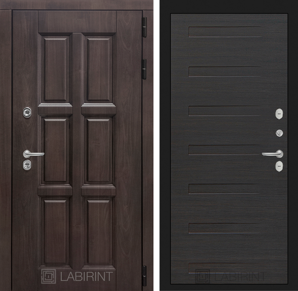 Дверь с терморазрывом входная Лабиринт ЛОНДОН ТЕРМО 14 Эковенге горизонтальный