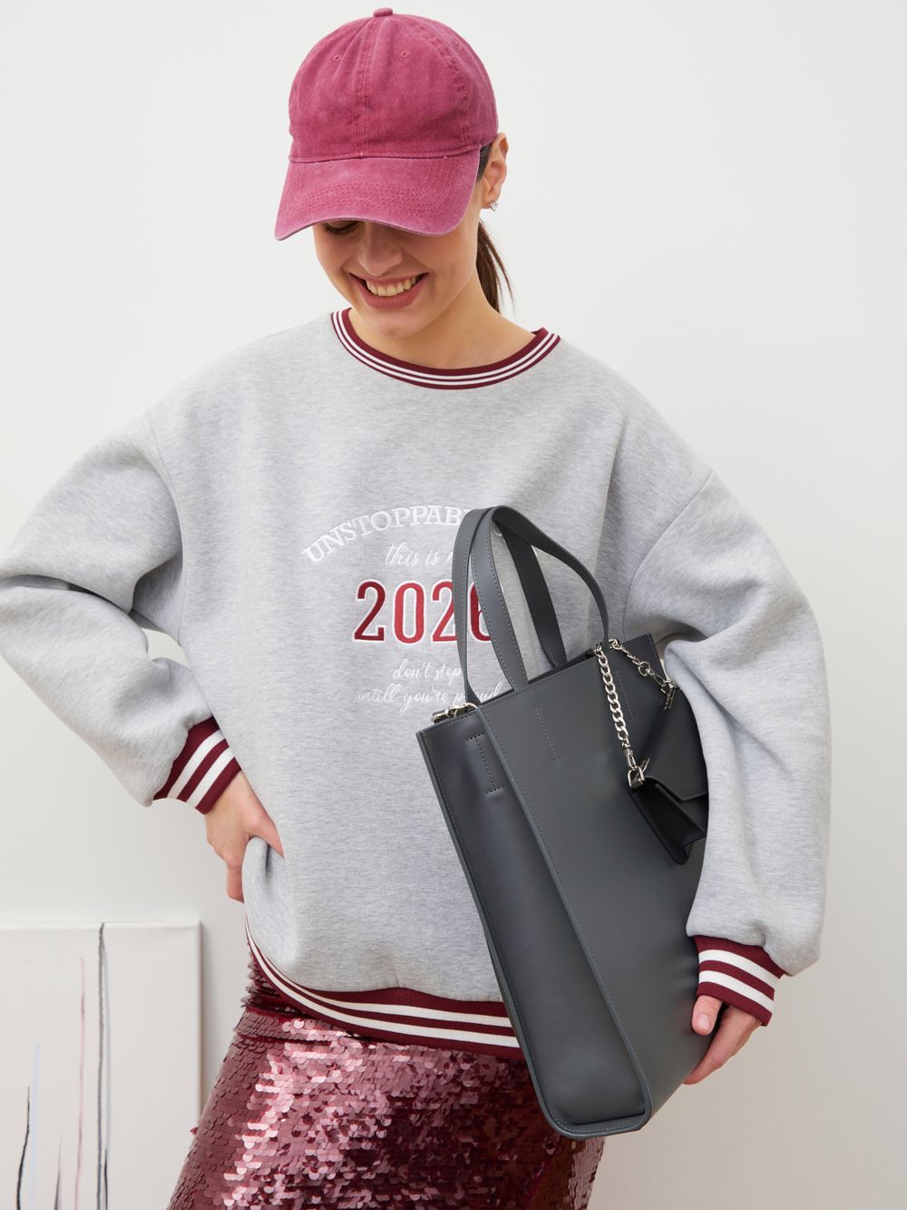 СВИТШОТ «UNSTOPPABLE GIRL» СЕРЫЙ МЕЛАНЖ