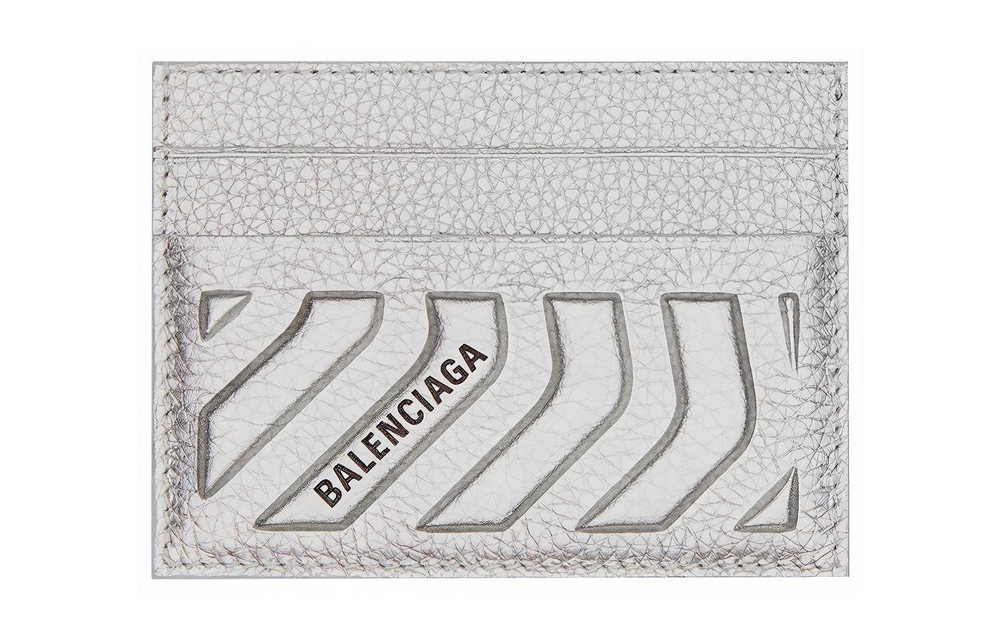 Balenciaga Car Card Holder Metallized Silver