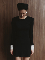 Платье вязаное мини, цвет чёрный
