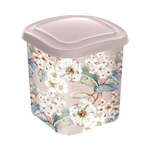 Емкость для сыпучих продуктов 1,1л с декором (бежевый)