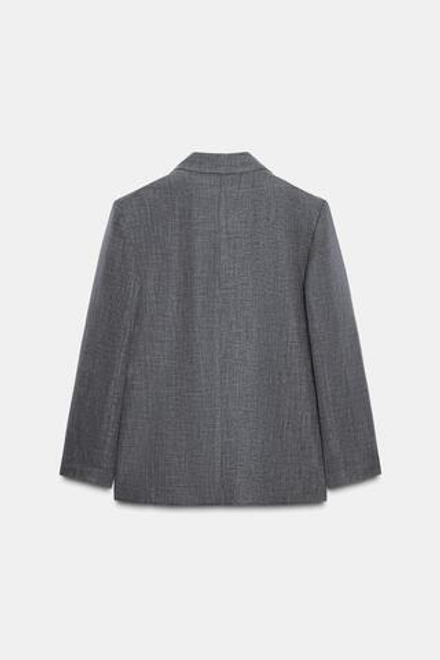 ZARA БЛЕЙЗЕР В ЕЛОЧКУ С ПОДПЛЕЧНИКАМИ, СЕРЫЙ