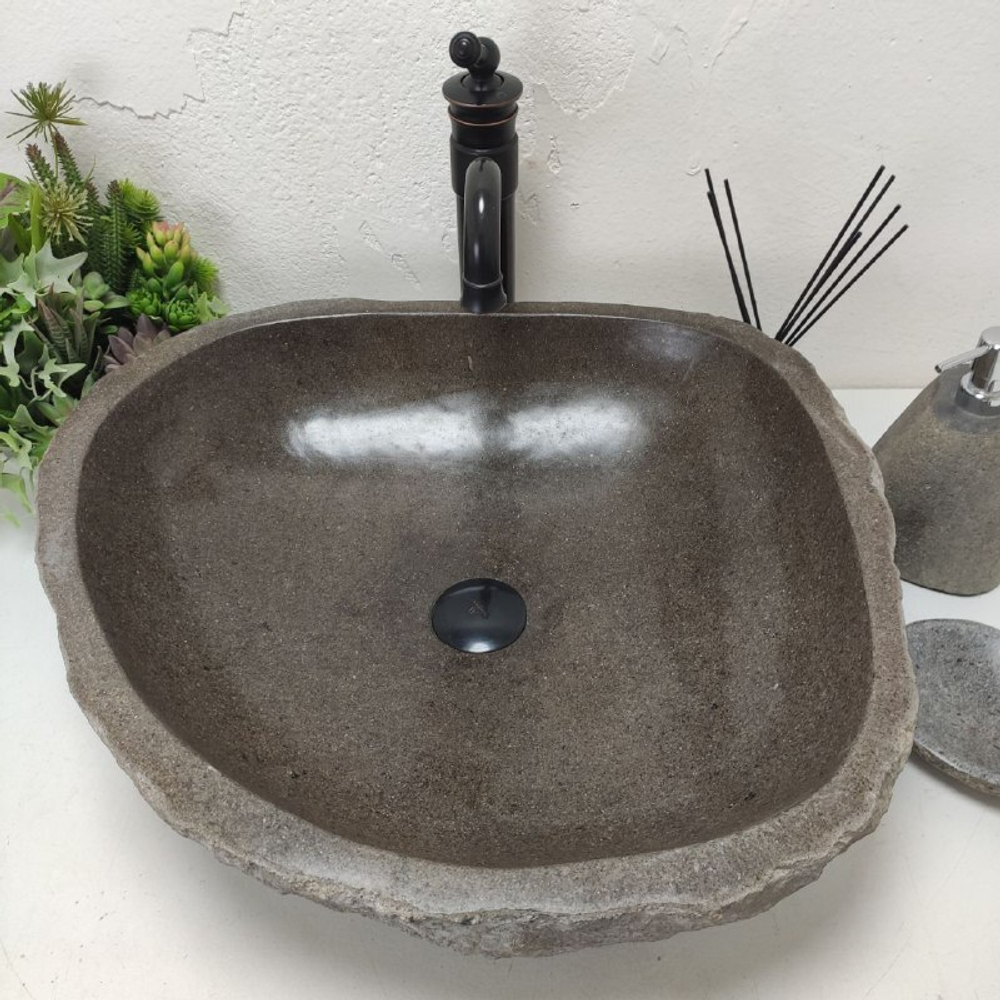 Раковина из речного камня RS-62025 (54*49*15)