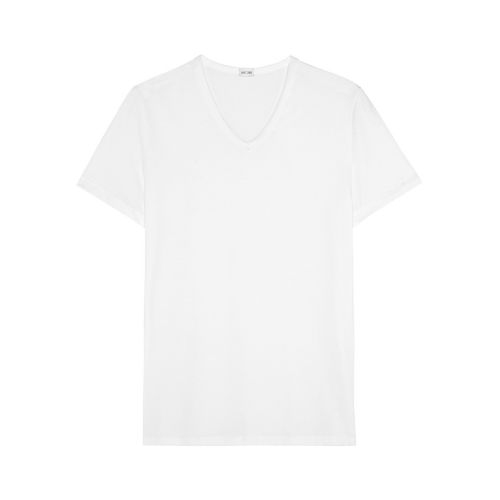 Мужская футболка белая HOM CLASSIC Tee-Shirt V Neck 400206_400003
