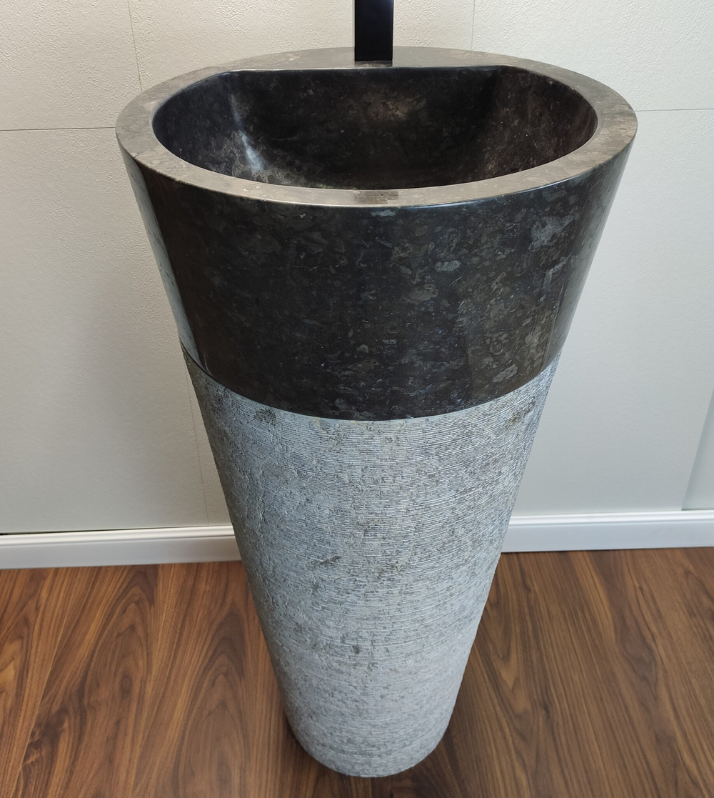 Раковина напольная из мрамора Grey/Black ON-61350 (45*45*90)