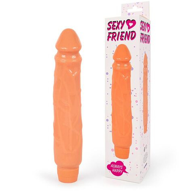 Телесный гладкий вибратор-реалистик с венками - 25 см. (Цвет: телесный)