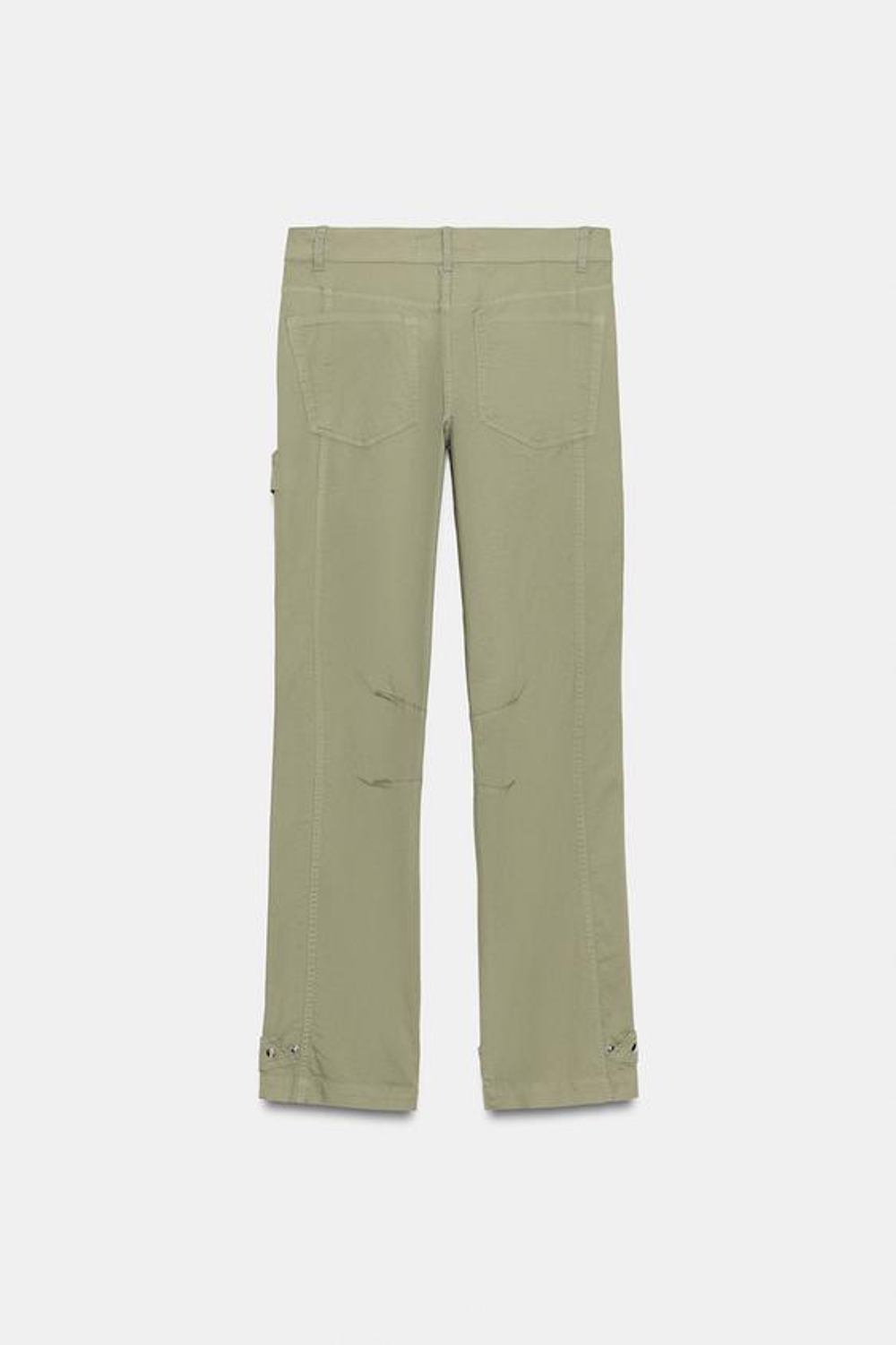 ZARA БРЮКИ КАРГО ПРЯМОГО КРОЯ, СВЕТЛЫЙ ХАКИ