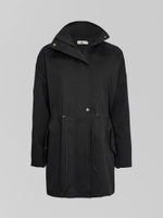 Парка 888 9113 однотонная на молнии с кулиской на талии