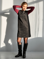 Платье сарафан офисный замшевый