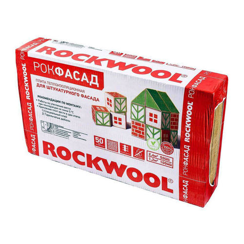 Утеплитель Rockwool Фасад Баттс 1000х600х50 мм, 4 шт