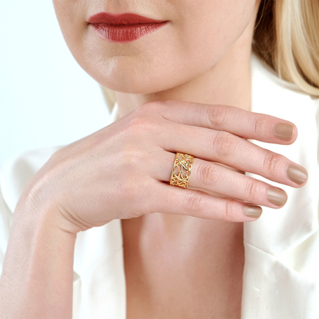 "Ниас" кольцо в золотом покрытии из коллекции "Харизма" от Jenavi