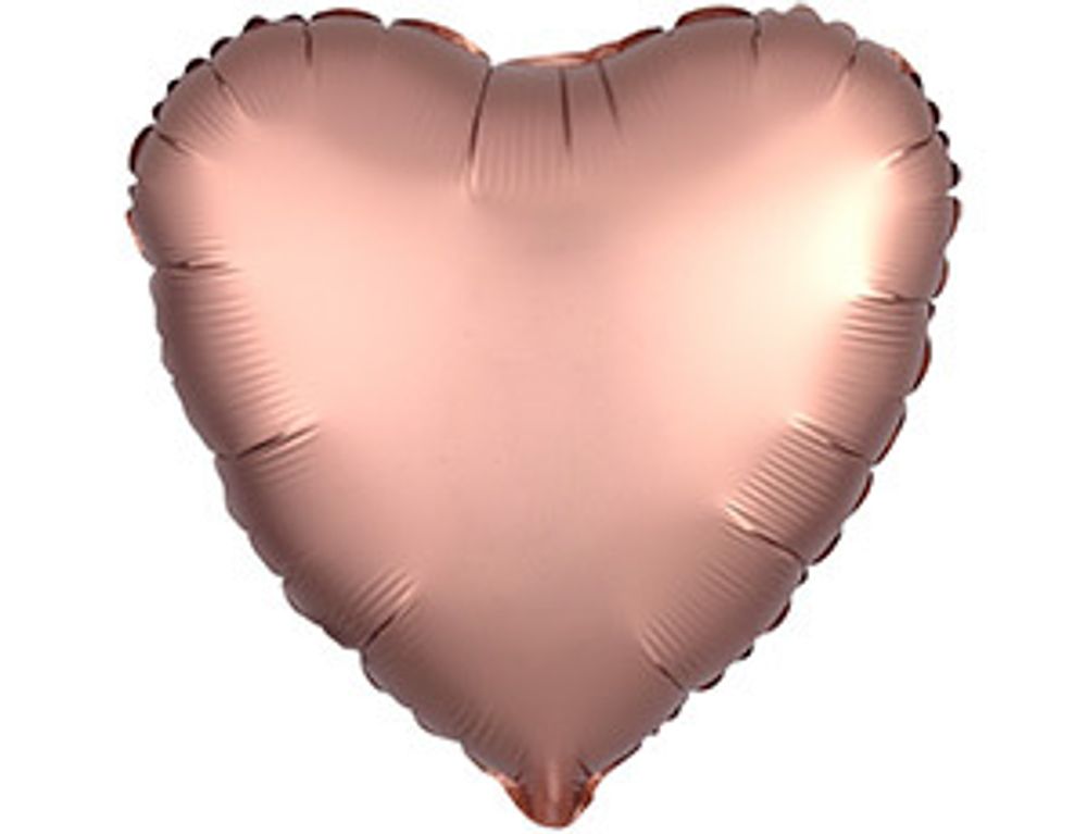А Б/РИС СЕРДЦЕ 18&quot; Сатин Rose Copper