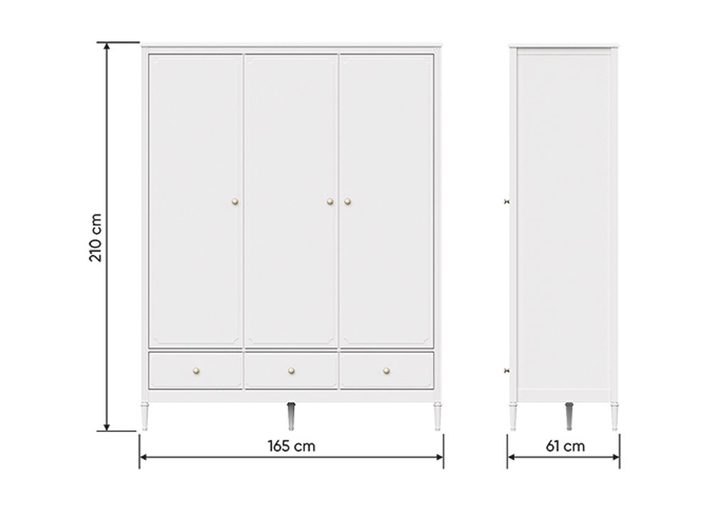 Шкаф Elit 3-х створчатый (белый)