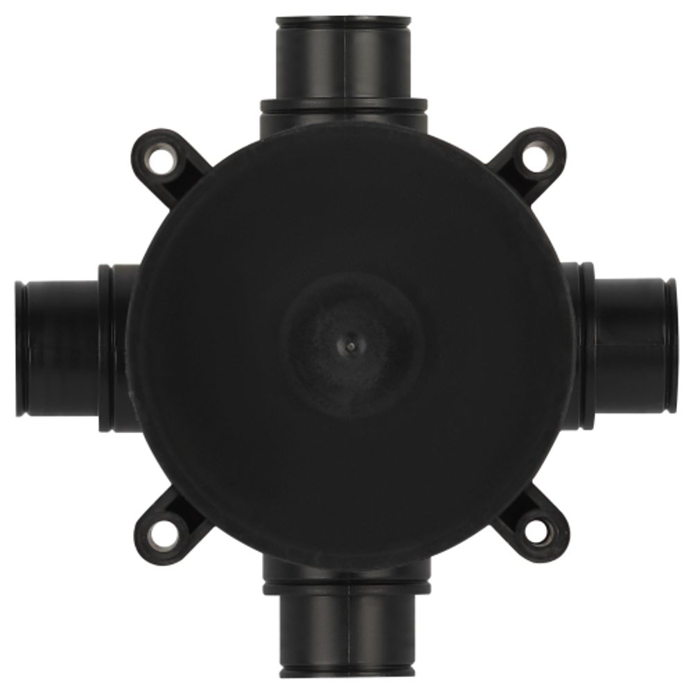 Коробка установочная ЭРА KUM-70-72 черная 70х72мм для монолитного строительства 4 входа IP44