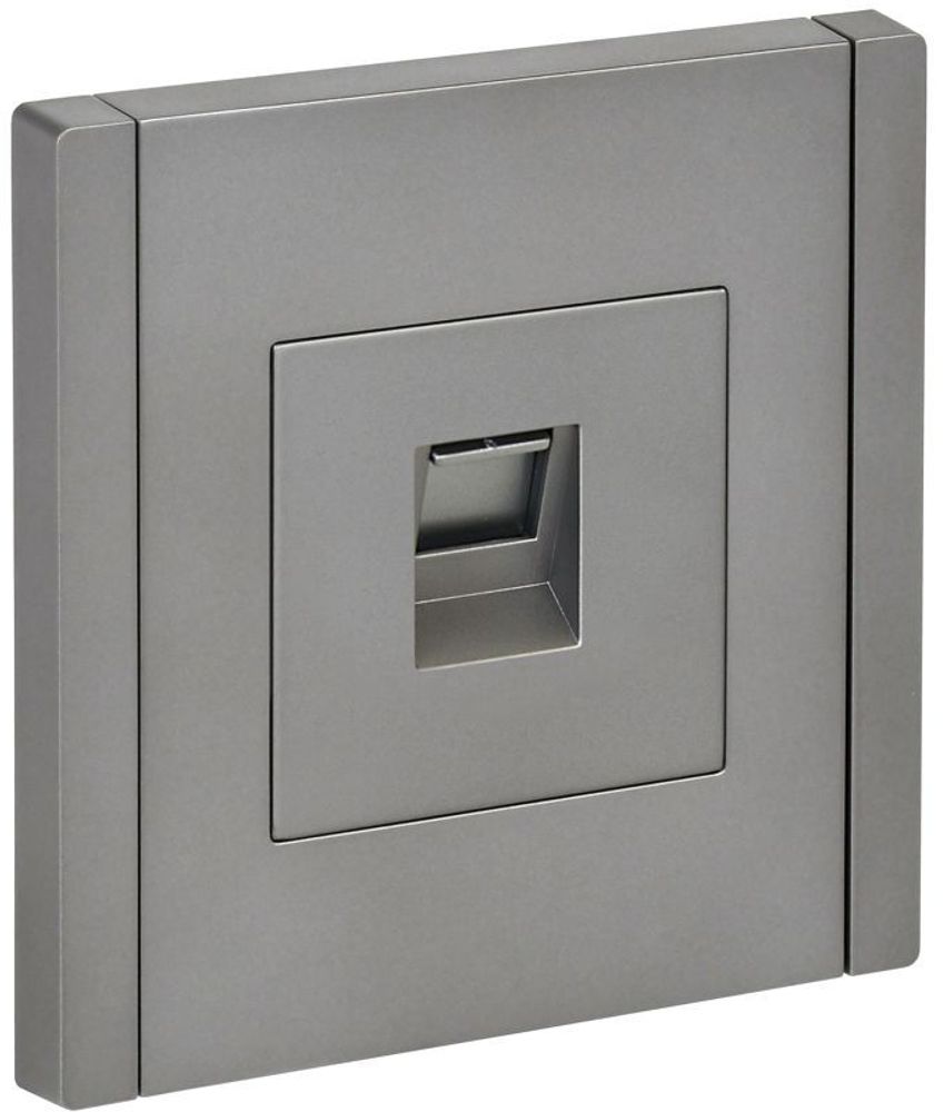 Розетка компьютерная RJ45 кат.6 FORTE&amp;PIANO FP531 сталь IEK FP-K10-2-K46