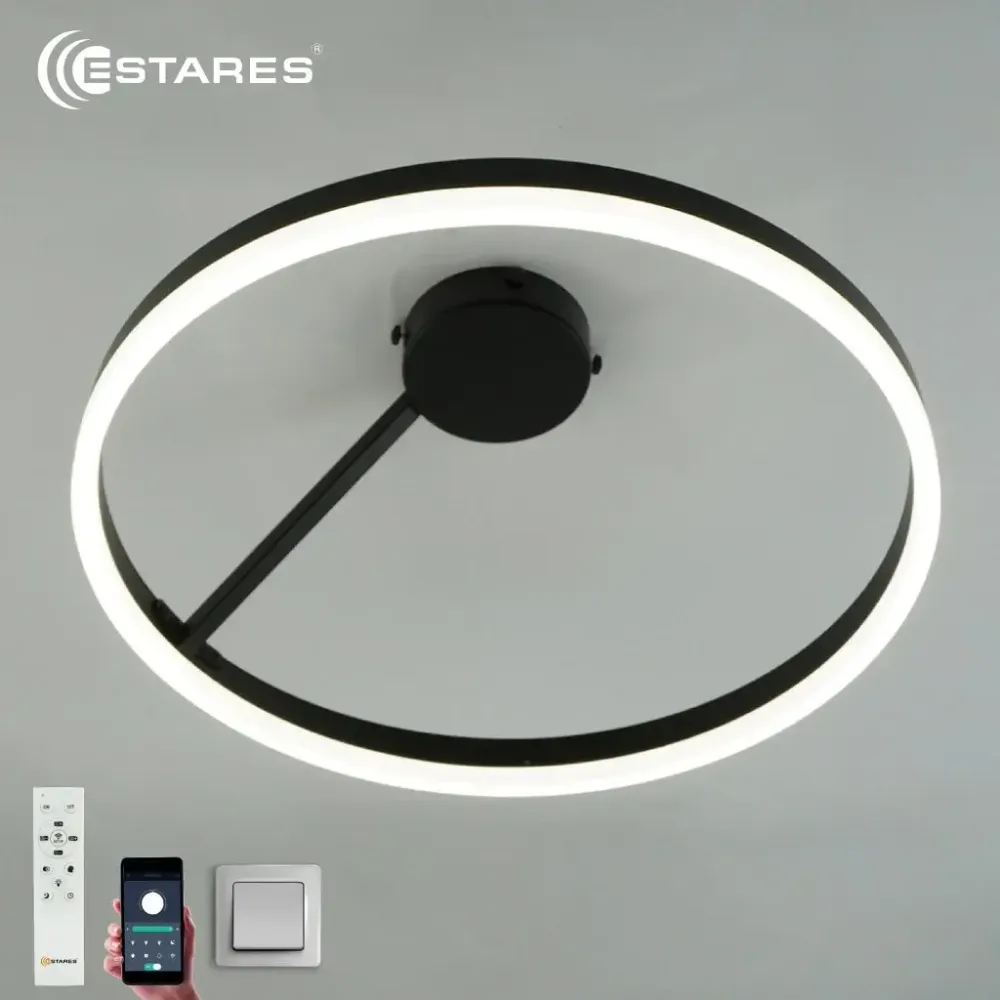 Управляемая светодиодная люстра MILAGRA 48W R-APP-500x170-BLACK/WHITE-220-IP20