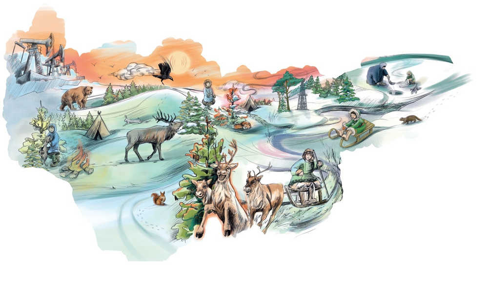 Футболка принт Деревня