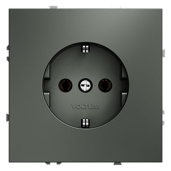 Розетка встраиваемая VOLTUM S70 с заземлением 16А, (титан)