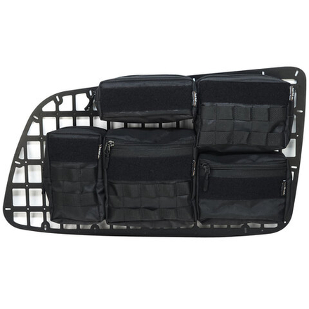 Металлическая MOLLE/PALS панель в оконный проем багажника Pajero Sport 2 с подсумками