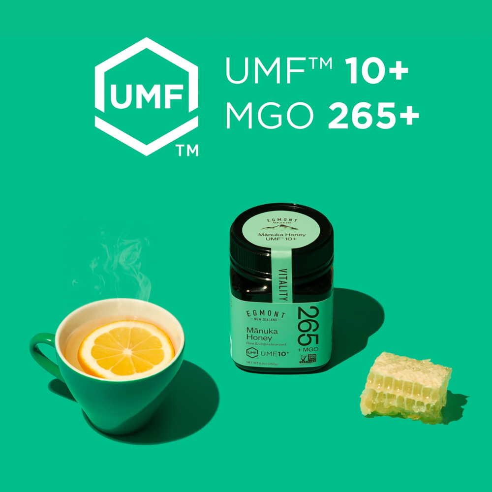 Egmont Honey, Мед манука, необработанный и непастеризованный, UMF ™ 10+, MGO 265+, 250 г (8,8 унции)