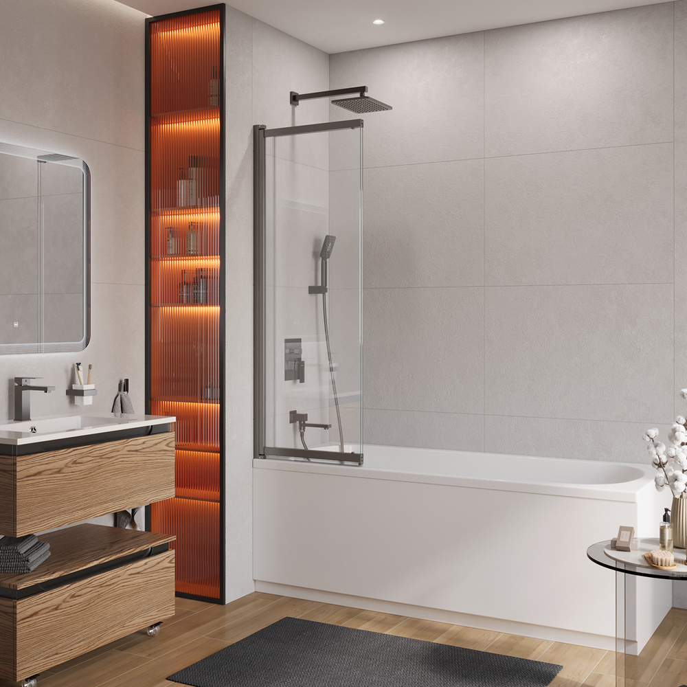 Шторка на ванну Cezares SLIDER-VF-11-90/150-C-GM