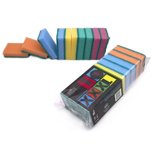 Губка для посуды Прайд Гранд 10 XXXL с чистящим слоем 10шт