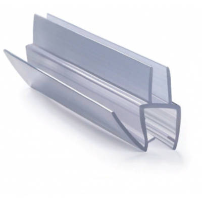 Уплотнитель для душевой кабины на низ двери с бортиком, стекло 6 мм, 1 метр