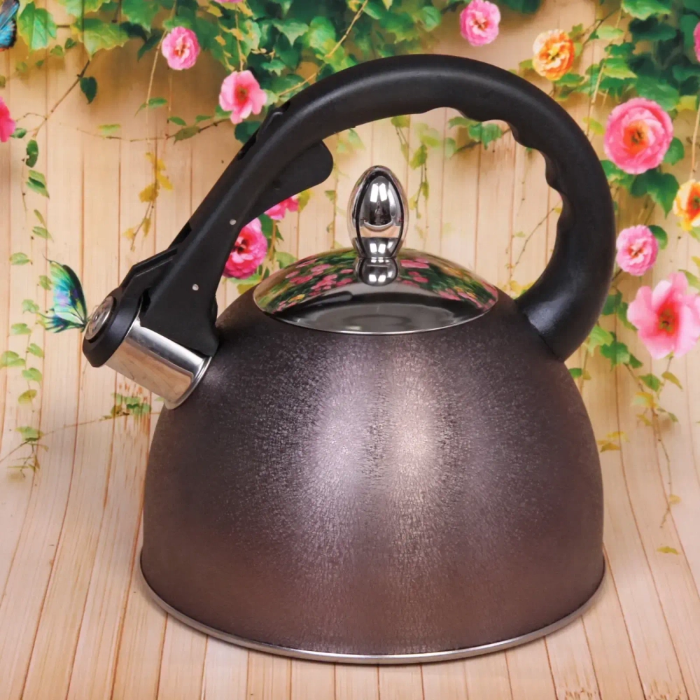 Чайник из нержавеющей стали 3л «Роскошь» со свистком, лиловый