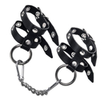 Черные однослойные наручники из двух ремешков