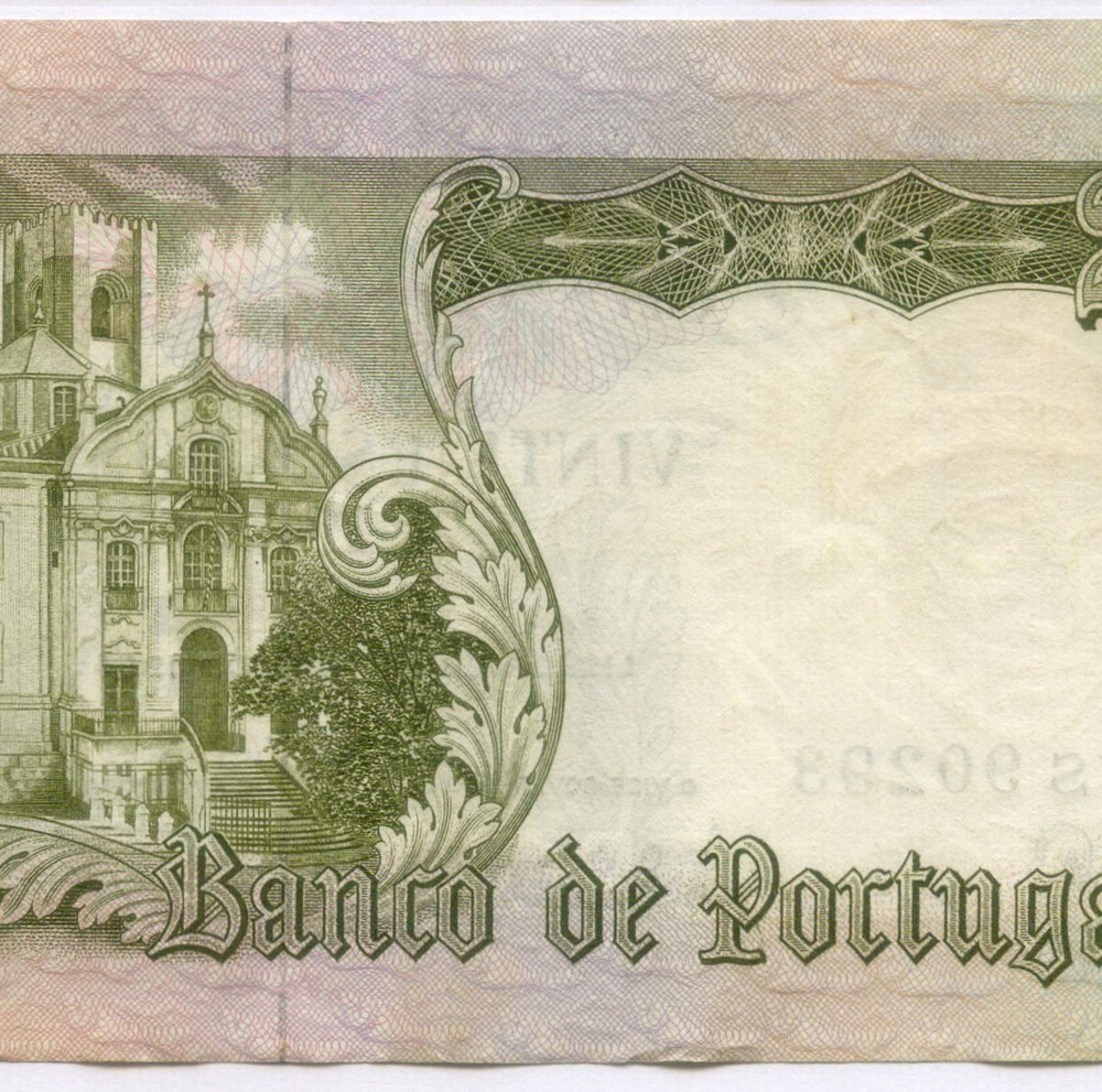 Банкнота Португалия 20 эскудо 1964 год ENS 90293. VF-XF