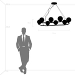 815283 Люстра BARI 8х10W(led) G9 ЗОЛОТО/ЧЕРНЫЙ МАТОВЫЙ