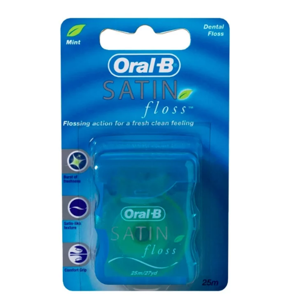 Oral-B Нить зубная Satin Floss, мятная 25 м