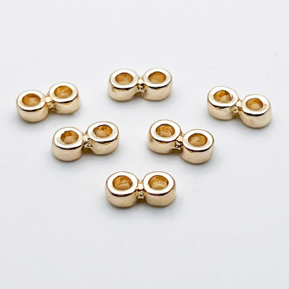 Коннектор-разделитель на 2 нити, цвет золото, размер 9*2,5 мм, цена за 1 шт