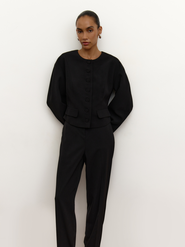 Брюки-дудочки из костюмной ткани