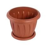Горшок для цветов пластиковый 1,8л d-18см «Фелиция» с поддоном терракотовый С103Т