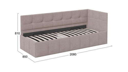 Кровать с мягкой обивкой с ПМ (с подъемным механизмом) «Грей» Тип 1