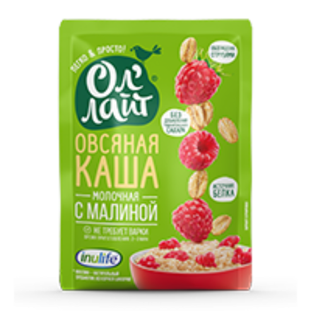 Каша овсяная Ол Лайт с малиной 40 гр