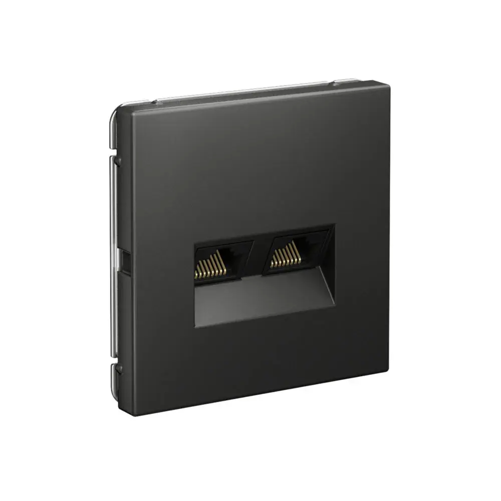 ARTGALLERY РОЗЕТКА двойная компьютерная RJ45+RJ45, кат.6А, механизм, БАЗАЛЬТ