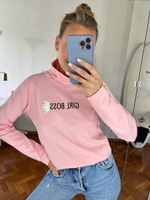 Водолазка с надписью GIRL BOSS (цвет - розовый)