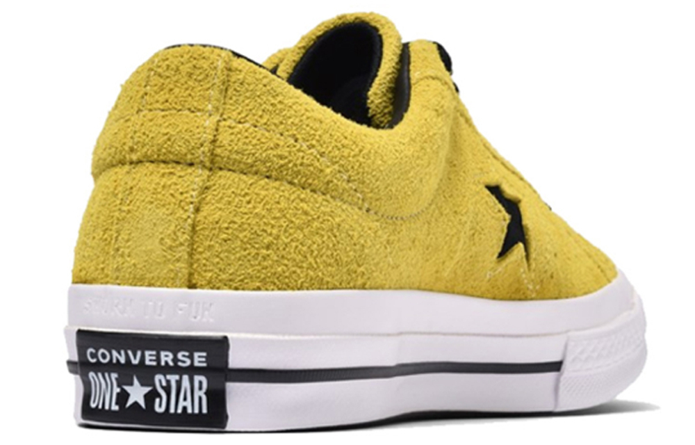 Converse One Star Premium Suede comfortable and versatile non-slip lightweight wear-resistant low-top sneakers for men and women the same yellow