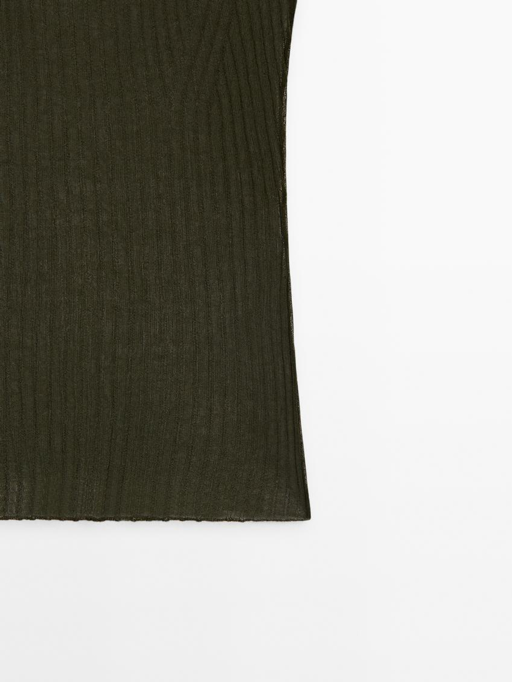 Massimo Dutti Топ облегающего кроя - Studio, зеленоватый