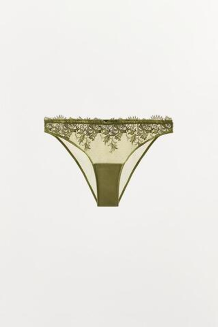 ZARA ТРУСЫ С КРУЖЕВОМ В ГОРОШЕК, ЗЕЛЕНЫЙ