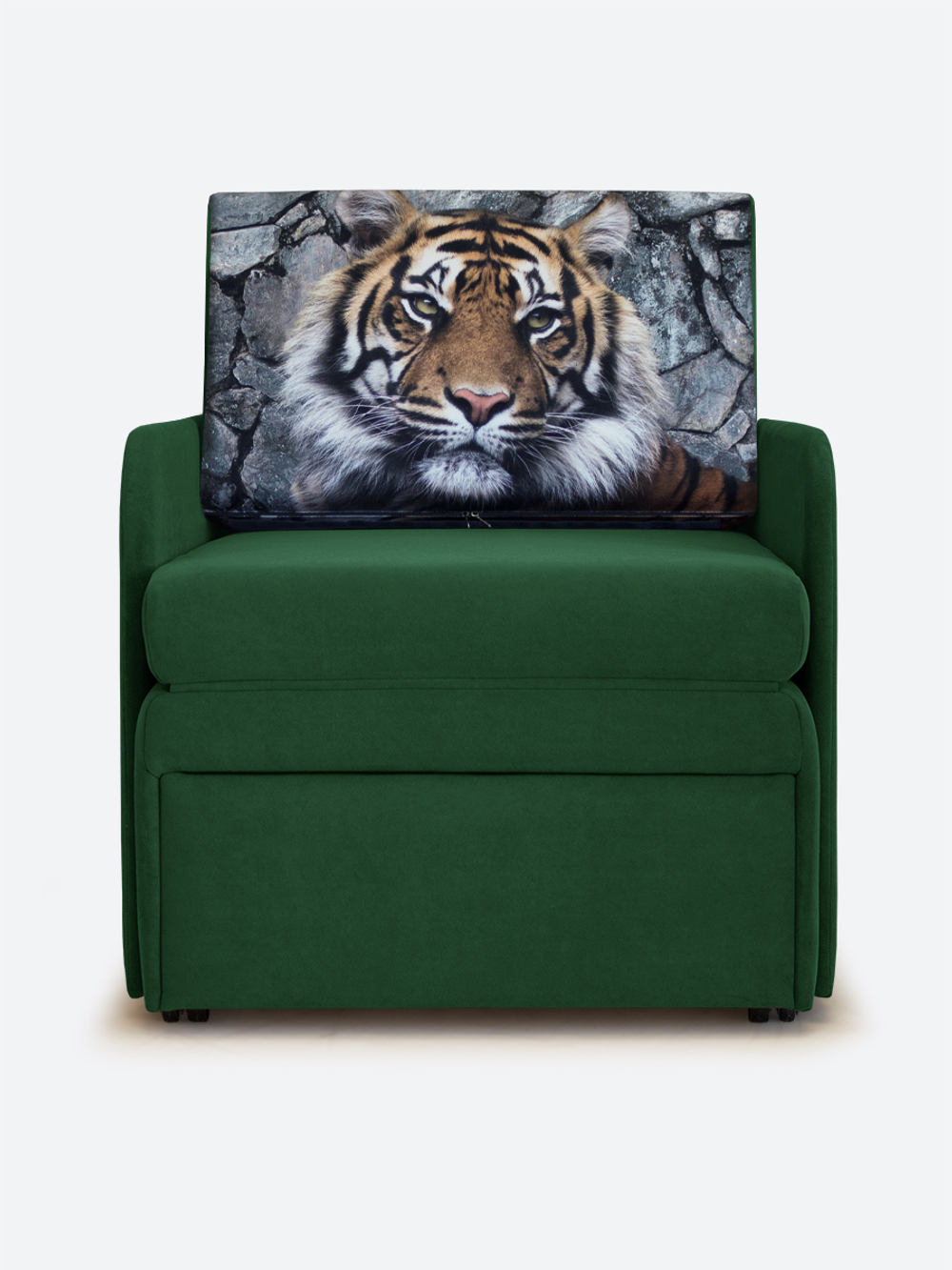 Кресло-кровать "Миник" с подлокотниками, купон Тигр