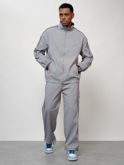 Спортивный костюм мужской модный серого цвета 15020Sr