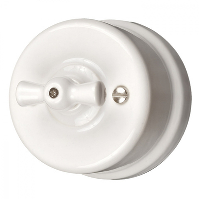 Выключатель 2-х клавишный, керамика, цвет белый B1-202-01