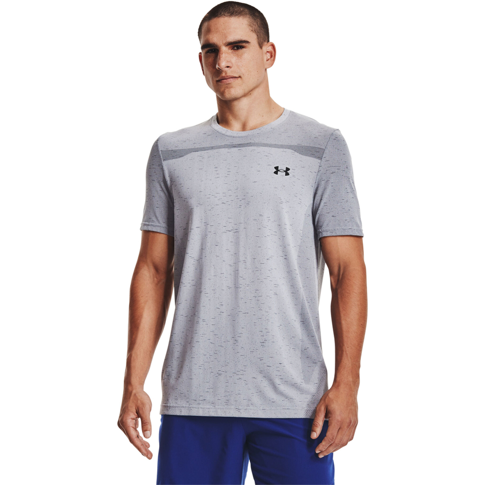 Мужское теннисное поло Under Armour Seamless T-Shirt Men - Grey, Black